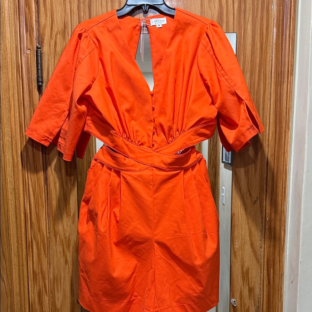 Bold Orange Romper